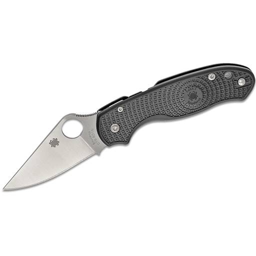 Spyderco Para 3 Folder Black Handle Satin Plain Clip Point Blade- C223PBK