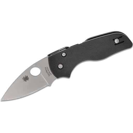 Spyderco Lil'Native Folder Black G10 Handle Satin Plain Drop Point Blade- C230GP