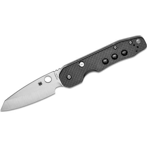 Spyderco Smock Folder Carbon Fiber G10 Handle Stain Plain Sheepsfoot Blade- C240CFP