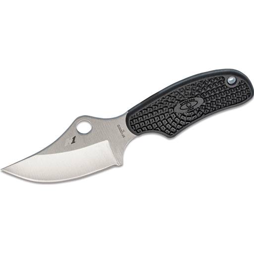 Spyderco ARK Fixed Neck Knife Black Handle Satin Plain Clip Point- FB35PBK