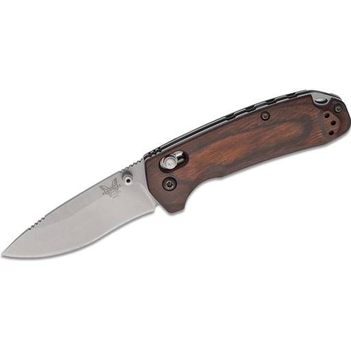 Benchmade North Fork Axis Folder Drop Point Blade Wood Grip- 15031-2