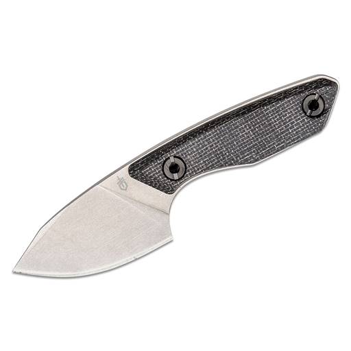 Gerber Stowe Black Handle Stonewash Drop Point Fixed Blade- 30-001905