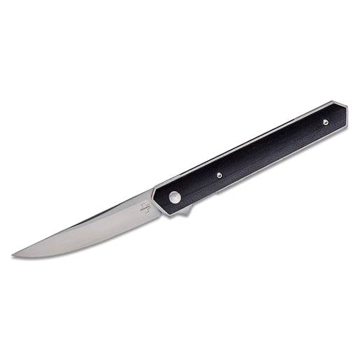 Boker Plus Kwaiken Air Black Handle Satin Trailing Point Flipper- 01BO167