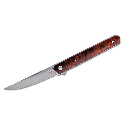 Boker Plus Kwaiken Air Wooden Handle Satin Trailing Point Flipper- 01BO168