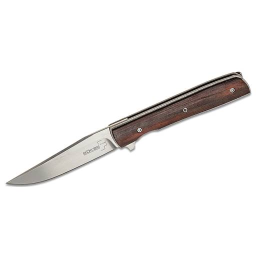 Boker Urban Trapper Peitie Wood Handle Satin Clip Point Flipper- 01BO784