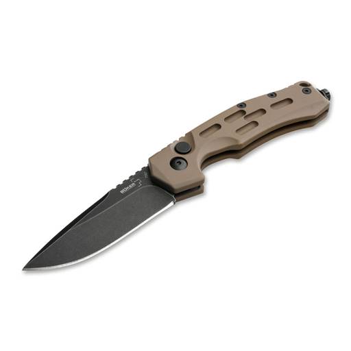 Boker Thunder Storm Coyote Handle Black Drop Point Folder- 01BO794N