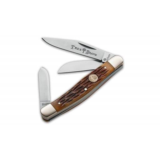Boker Stockman Brown Bone Handle Three Blade Folding Knife- 110726