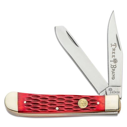 Boker Trapper Red Bone Handle Two Blade Folding Knife- 110747