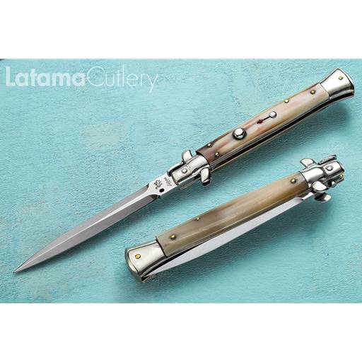 Latama French Horn Tip Scale 28CM Classic Handmade Italian Stiletto Switchblade- BLDHNHRN