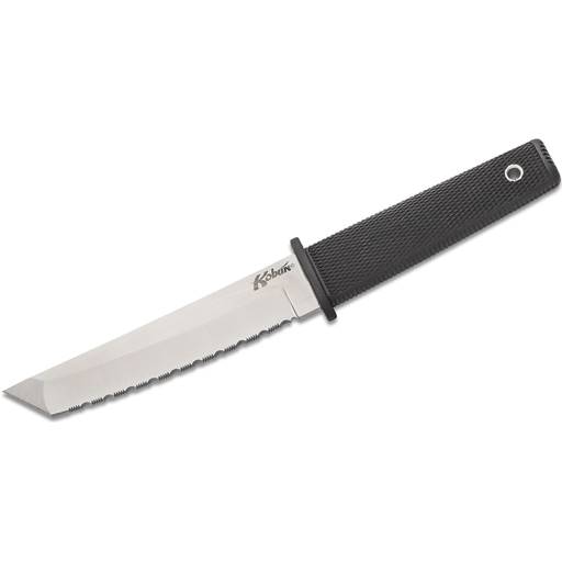 Cold Steel Kobun Light Weight Tanto Boot Knife Serrated Satin Blade Black Grip- CS-17TS