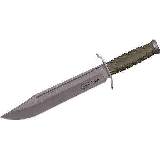 Cold Steel Lynn Thompson Leatherneck Bowie Fixed Stonewash Blade OD Grip- CS-39LSFCAA