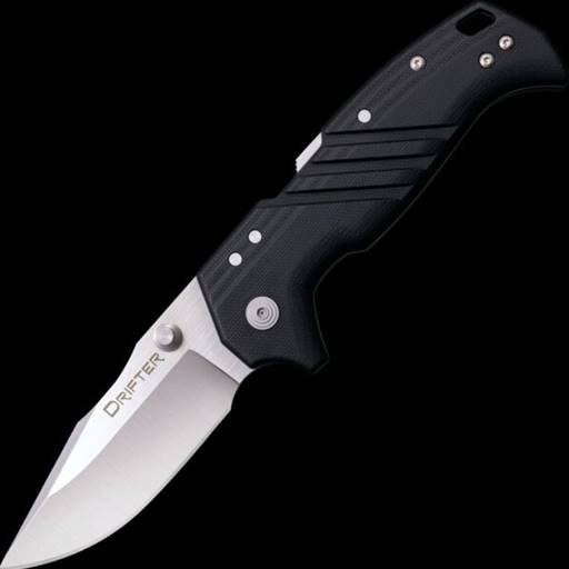 Cold Steel Drifter Atlas Lockback Clip Point Satin Blade Black Grip- CS-FL-30DPLC-35