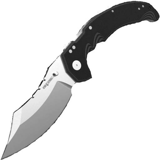 Cold Steel Mayhem Atlas Lockback CLip Poitn Satin Cleaver Blade Black Grip- CS-FL-60DPLM
