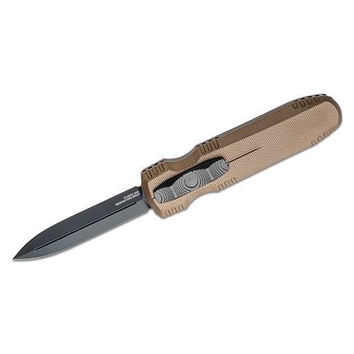 SOG Pentagon OTF Switchblade Double Edge Dagger Black Blade FDE Grip- SOG-15-61-02-57