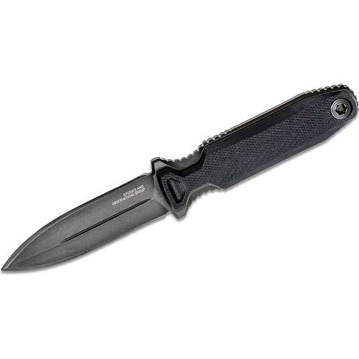SOG Pentagon FX Covert Blackout Fixed Black Double Sided Dagger Blade Black Grip- SOG-17-61-03-57