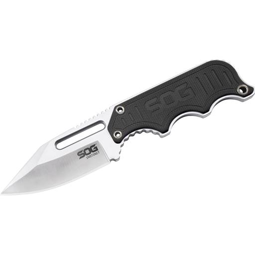 SOG Instinct Fixed Neck Knife Stainess Blade Black Grip- SOG-NB1012-CP