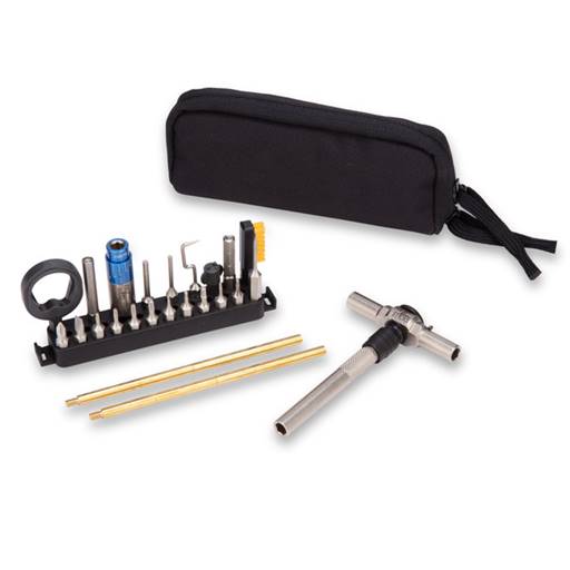 Fix It Sticks Handgun and Optic Toolkit with 6-25 in-lbs torque driver on Ratchet T-Handle 28 piece set- FISCPK