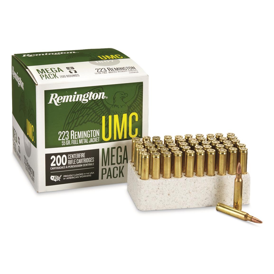 Remington .223 Rem UMC Mega Pack 55gr FMJ Ammo 3240 FPS