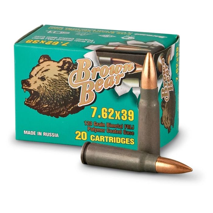 Barnaul Brown Bear 7.62×39 123gr FMJ 20 Rounds
