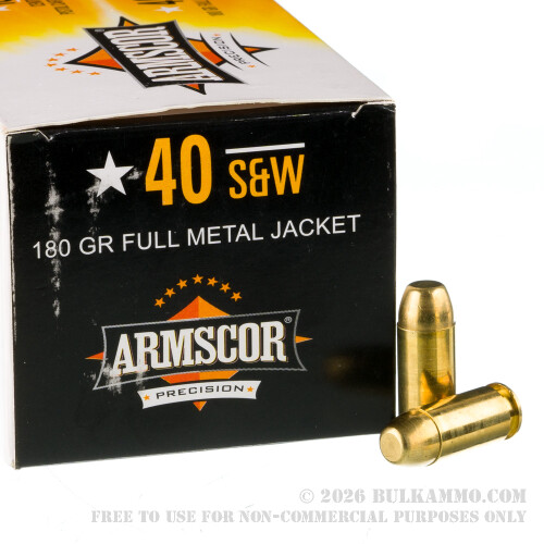 50 Rounds of .40 S&W Ammo by Armscor USA - 180gr FMJ