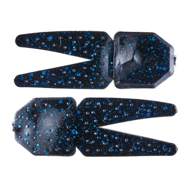 Zoom Big Salty Chunk 3″ Soft Plastic Jig Trailer 5‑Pack – Black/Blue Flake
