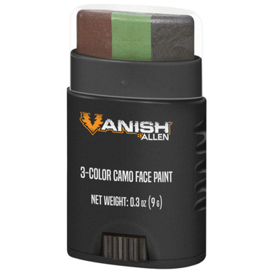 Vanish Camo Face Paint Stick, 3-Colors, Brown, Olive, & Black