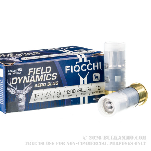 250 Rounds of 12ga Ammo by Fiocchi Law Enforcement -Rifled Slug