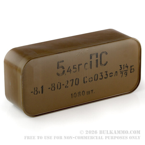 1080 Rounds of Surplus 5.45x39mm Ammo - Ammo - 53gr FMJ