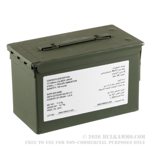 1 Surplus 50 Cal Ammo Can by Lake City - Green - Like New