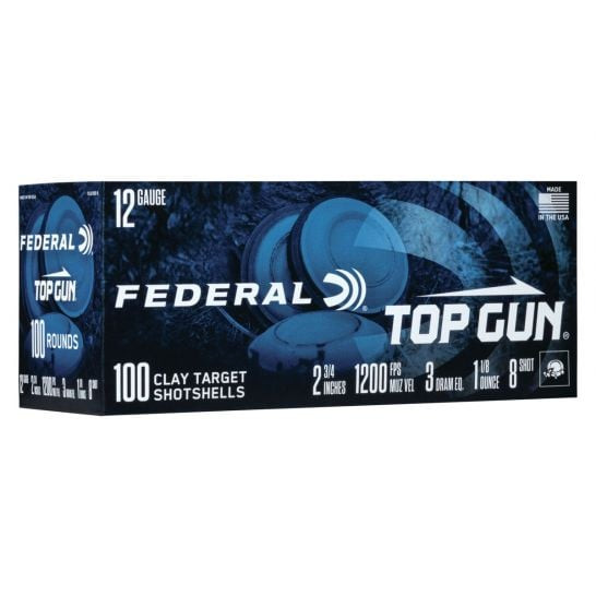 Federal 12 Gauge Ammunition Top Gun TG121008BRICK #8 Shot 2-3/4″ 1-1/8oz 1200fps BRICK 100 Rounds