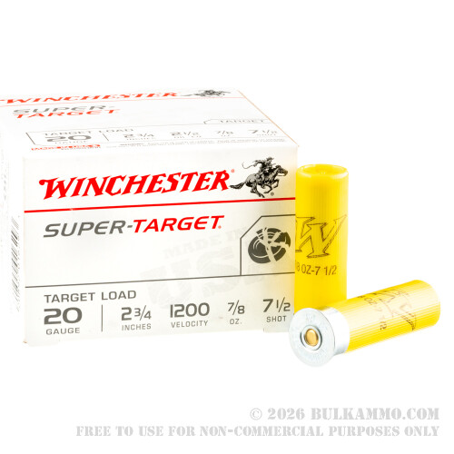 25 Rounds of 20ga Ammo by Winchester - 7/8 ounce #7 1/2 shot