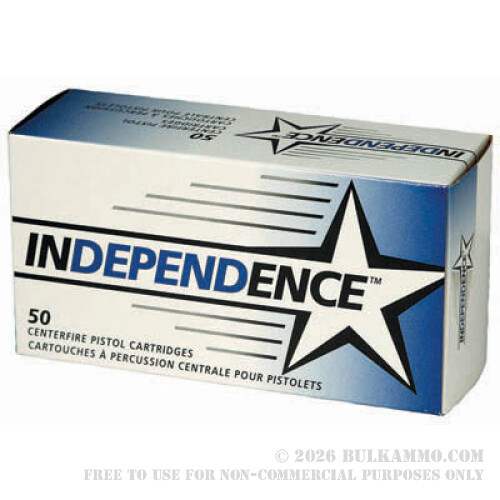 50 Rounds of .357 Mag Ammo by Independence - 158gr FMJ