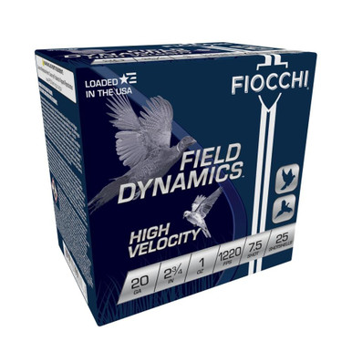 Fiocchi High Velocity 20 Gauge 2-3/4" 1 oz #7.5 Shot, 25 Rounds
