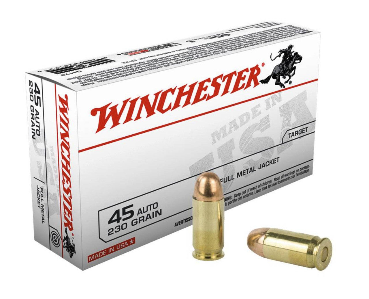Winchester Ammo USA.45 ACP 230 gr Full Metal Jacket (FMJ) 50 Bx/ 10 Cs