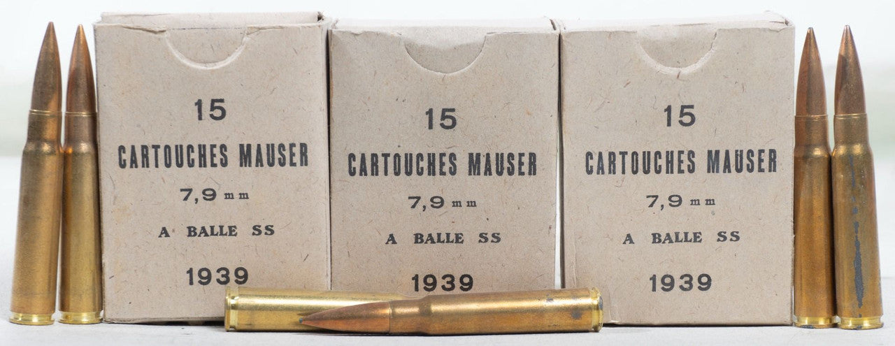 Greek Military Classic 8mm Surplus Ammo - 1930s-40s Vintage, 15rd Box, 150 rd per case