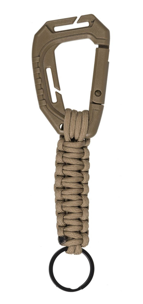 MIL-TEC Coyote Paracord Keyholder w/Carabiner -New