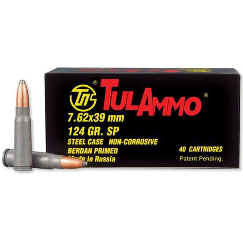 TulAmmo 7.62x39 SP 124gr Russian Mfg. 40rds
