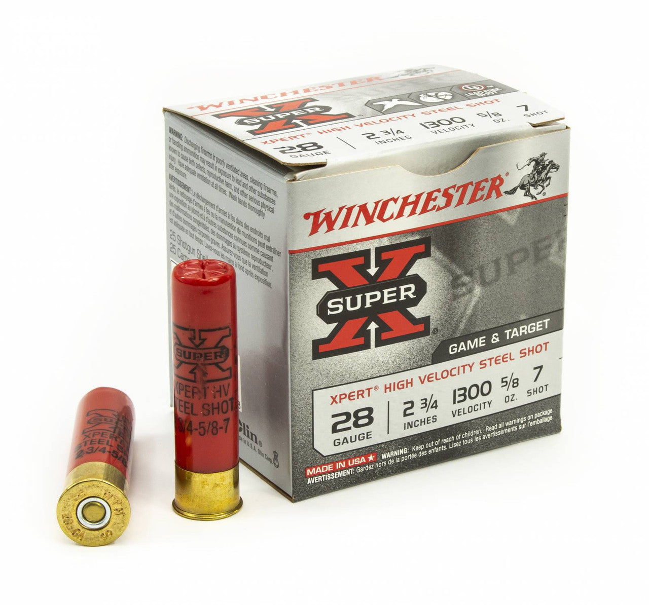 Winchester Ammo 28 Gauge 2.75 Super X Xpert High Velocity 5/8 oz 7 Shot- 25 Shells