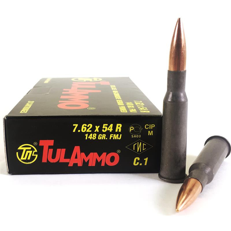 Tulammo 7.62x54R 148gr RifleFull Metal Jacket (FMJ) 20rds