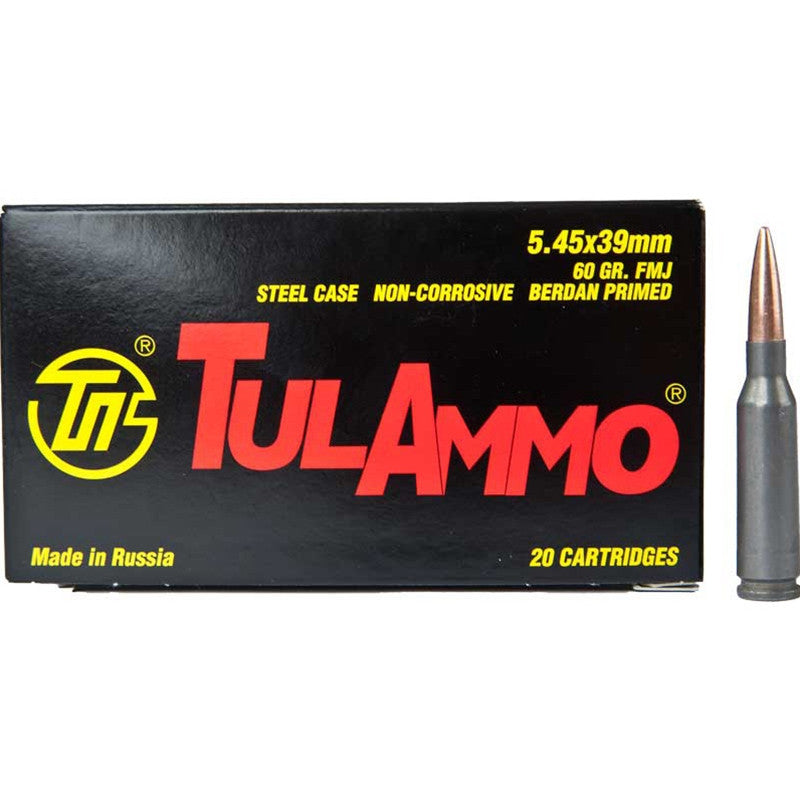 TulAmmo 5.45x39 FMJ 60GR Ammo 500 Rounds