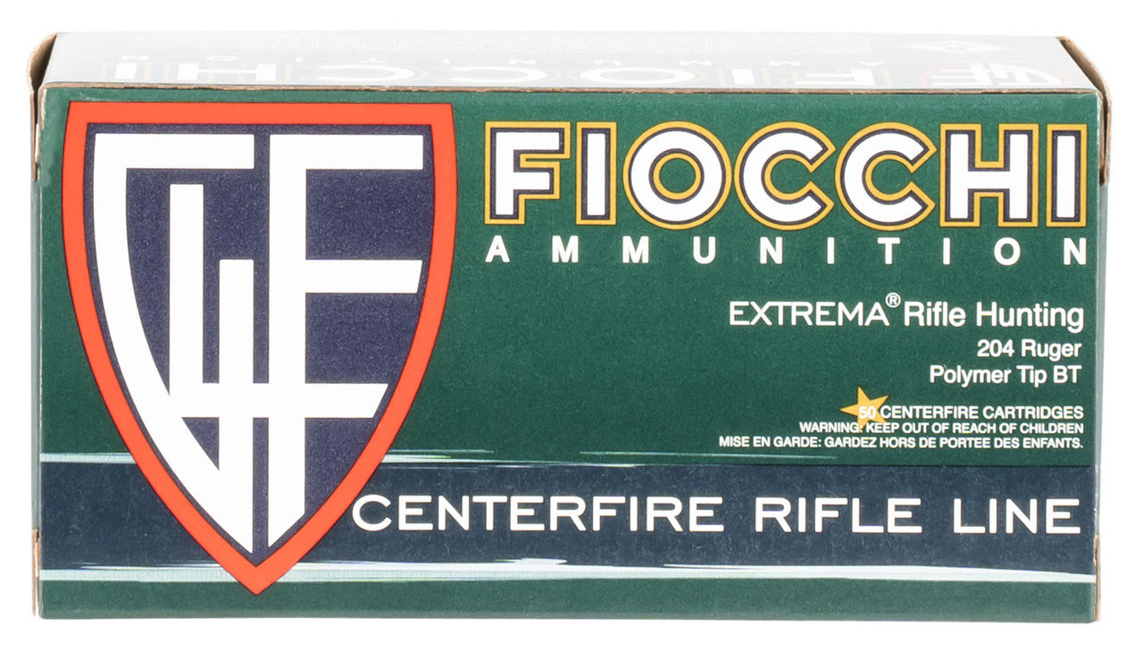 Fiocchi 204HVB Extrema204 Ruger 40 gr V-Max Polymer Tip 50 Bx/ 20 Cs