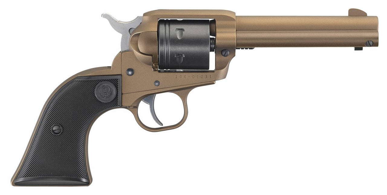 Ruger 2004 Wrangler22 LR 6 Round 4.62 Burnt Bronze Cerakote Black Cerakote Cylinder Aluminum Black Checkered Polymer
