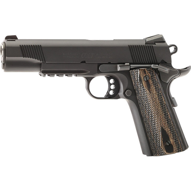 Colt XSE Rail .45 ACPDouble Diamond Blackened Wood Grip