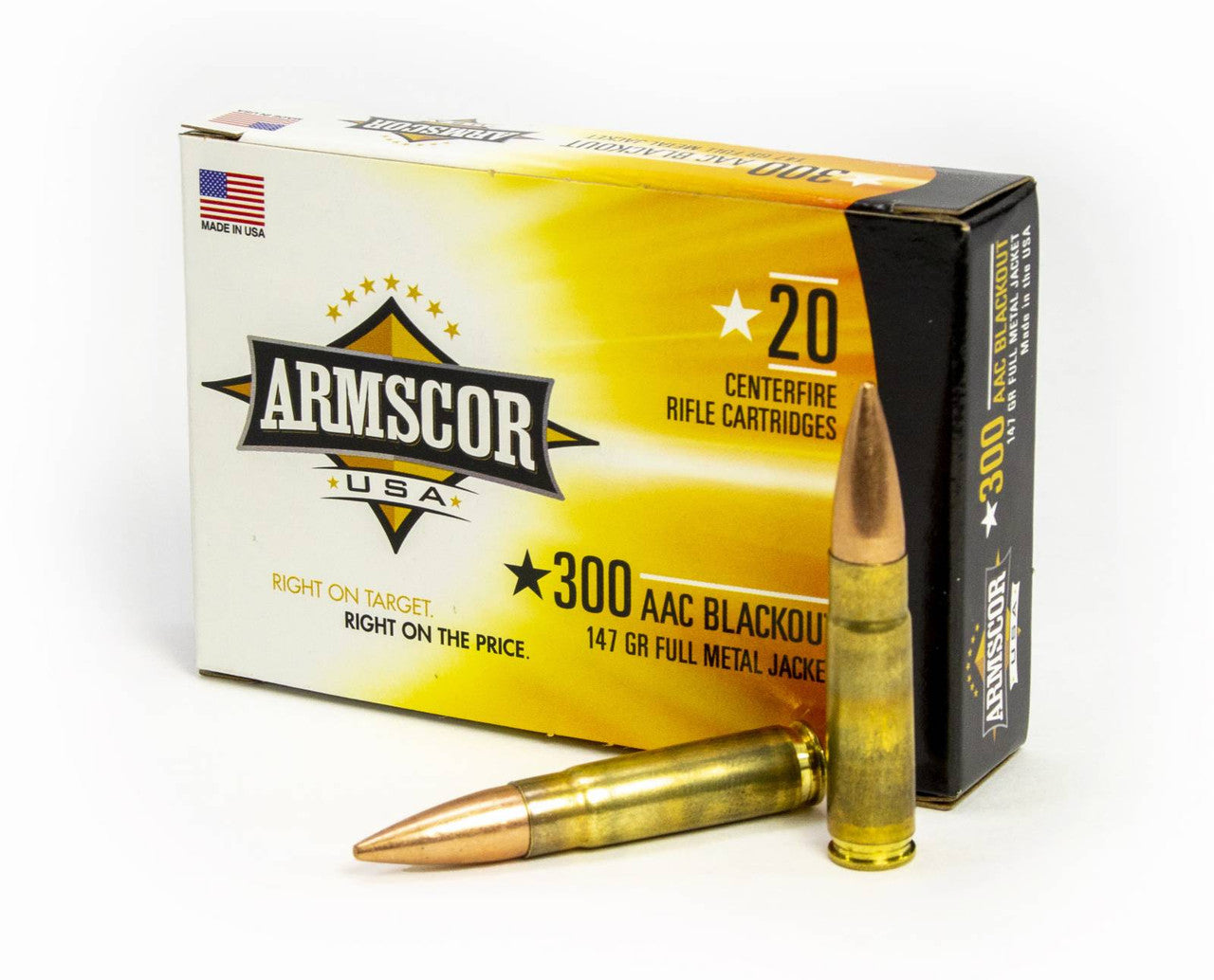 Armscor FAC300AAC1N Rifle300 Blackout 147 gr Full Metal Jacket (FMJ) 20 Bx/ 10 Cs