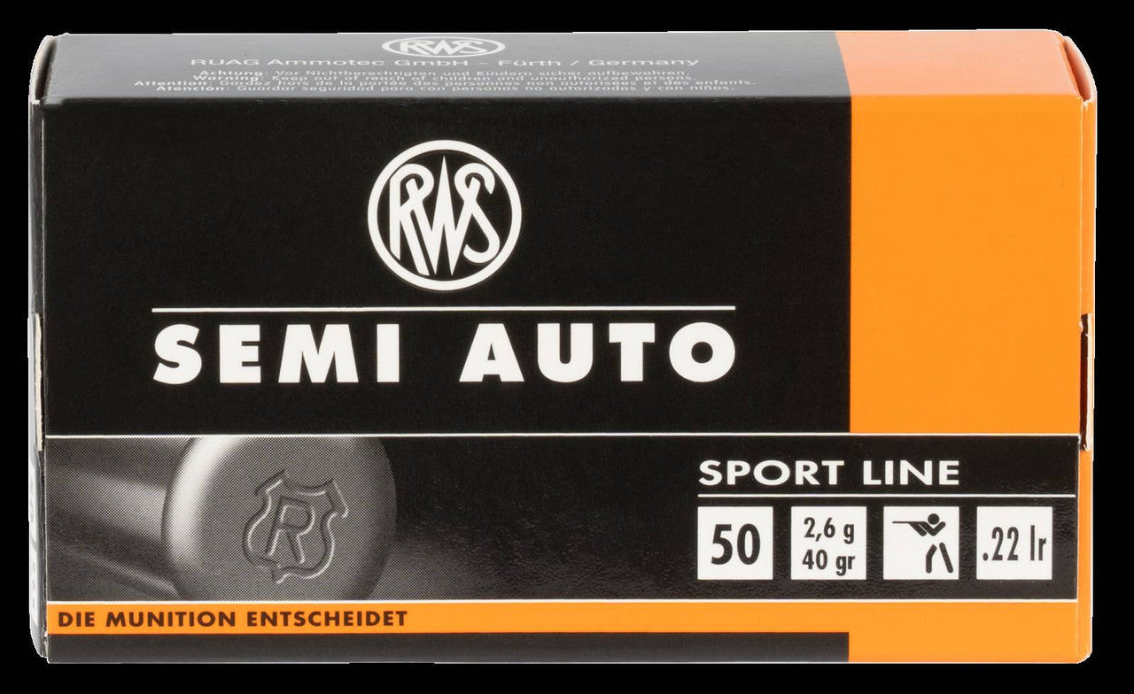 RWS/Umarex 2138601 Semi-Auto Sport22 LR 40 gr Lead Flat Base 50 Bx/ 100 Cs