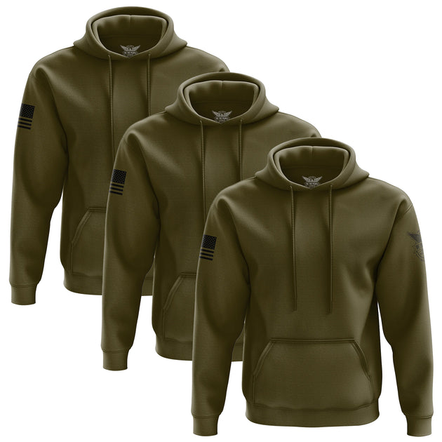 Basic - Olive + Black Hoodie Bundle (3 Pack)