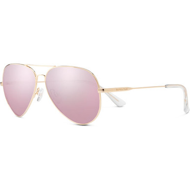 Suncloud Hard Deck Sunglasses -Rose Gold + Polarized Pink Gold Mirror
