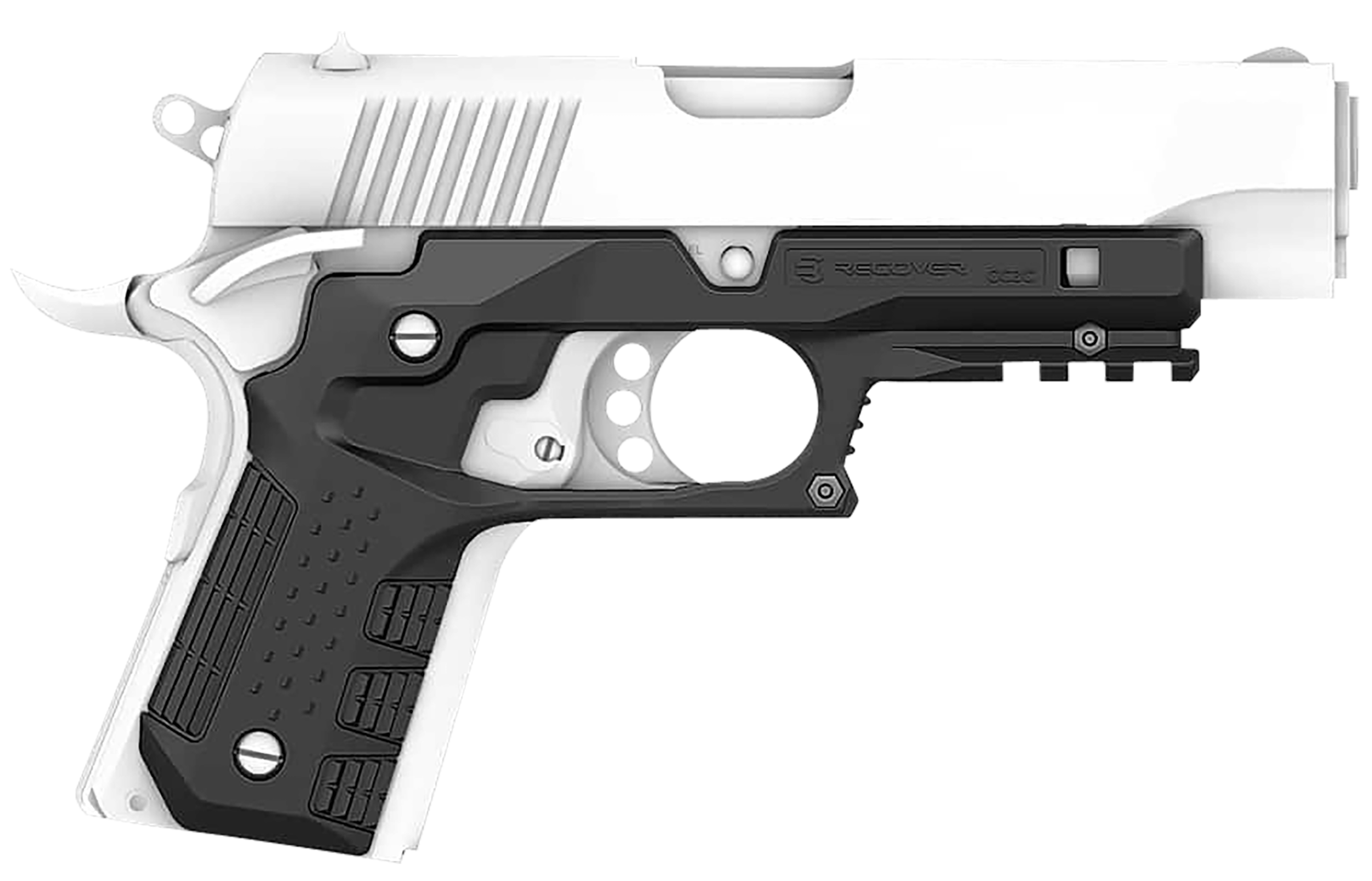 Recover Innovations CC3C-01 Grip & Rail System Black Polymer Picatinny for Compact 1911