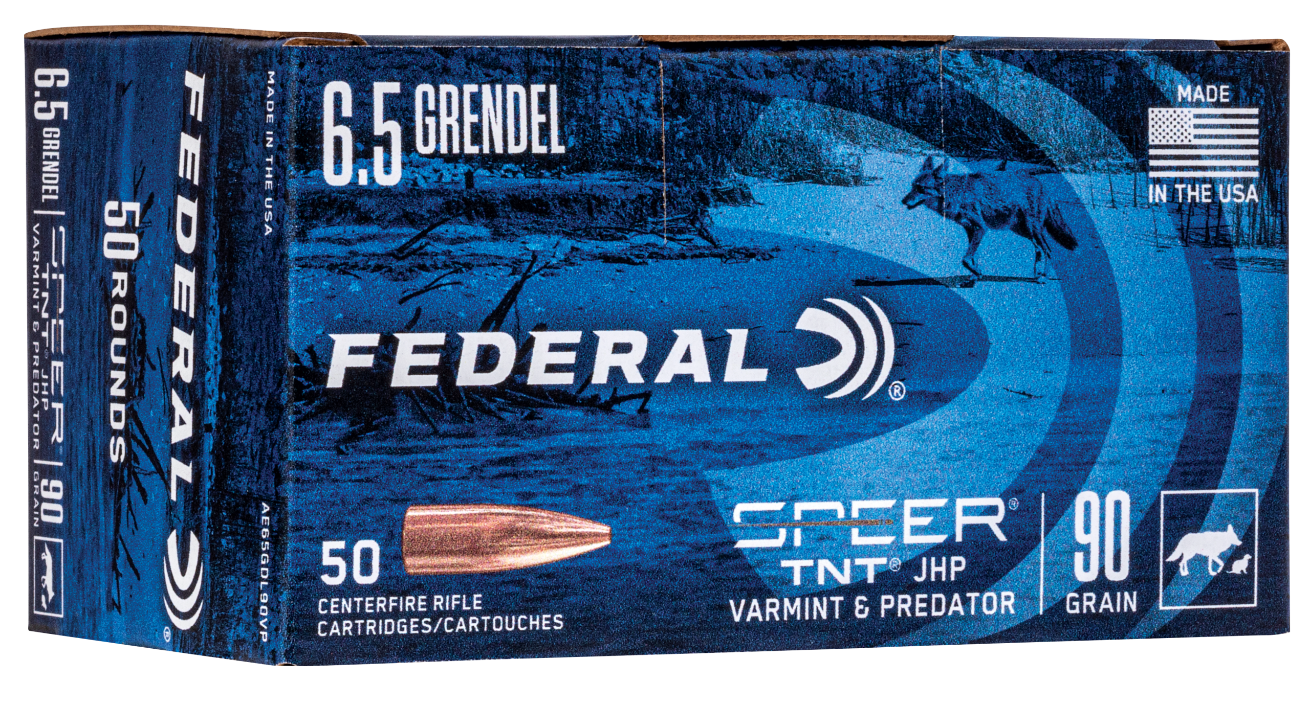 Federal American Eagle Varmint & Predator 6.5 Grendel 90gr Jacketed Hollow Point 50 Rounds - Box or Case