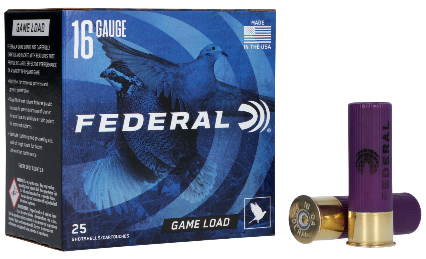 Federal Game-Shok Upland 16 Gauge 2.75" 1 oz 8 Shot Shotshells - Box or Case